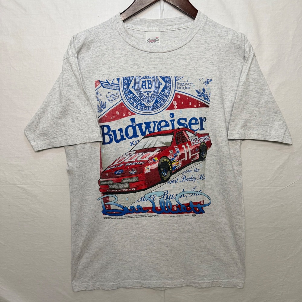 Vintage‎ NASCAR 1993 Bill Elliott Budweiser T Shirt Ford Quest Cup Large